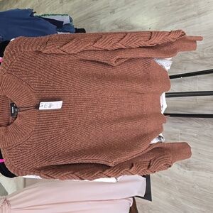 Express Cozy Brown Knit Sweater